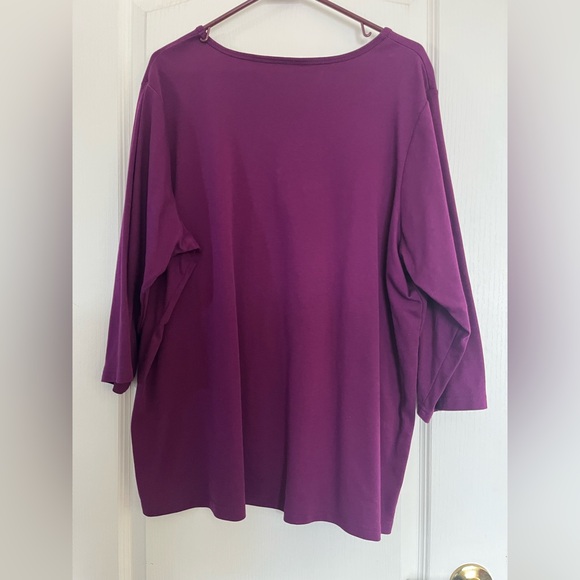 Quaker factory 3/4 purple w/sequin design. 2X - Picture 2 of 4